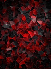 Poster - A striking composition of red and black geometric shapes, creating a dynamic and modern aesthetic, perfect for digital backgrounds or artistic projects.