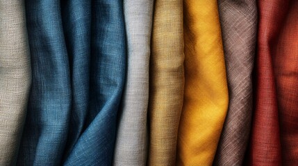 Poster - Colorful fabrics hanging showing texture and creating a gradient