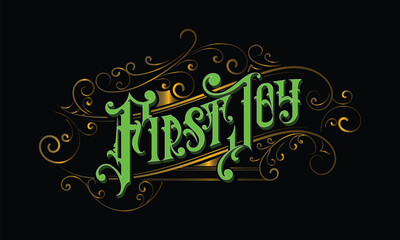 Wall Mural - FIRST JOY lettering custom style design