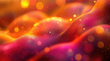 Wall Mural - Abstract Red and Orange Cosmic Background: Vibrant, Ethereal, and Magical Space Scene with Glowing Particles and Bokeh Lights