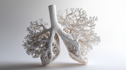 Poster - Artistic Representation of Human Lungs with Intricate Tree-Like Structures Symbolizing Nature and Health Interconnection