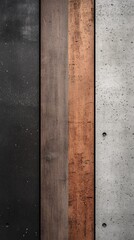 Aufkleber - Modern interior design featuring concrete, wood, and metal panels