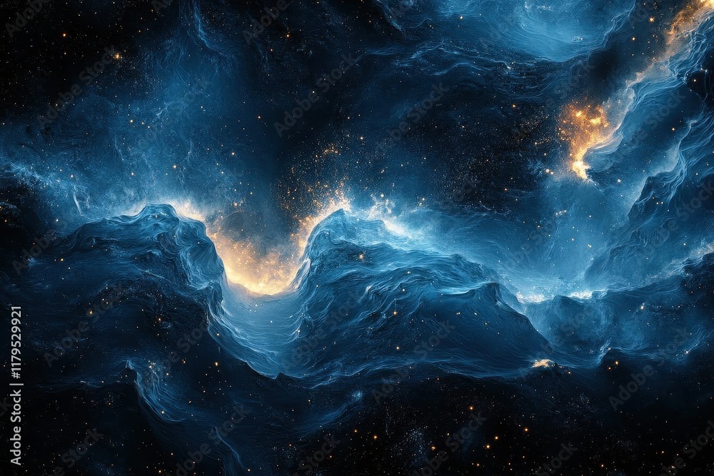 ethereal cosmic aqua background with dynamic textural elements deep ...