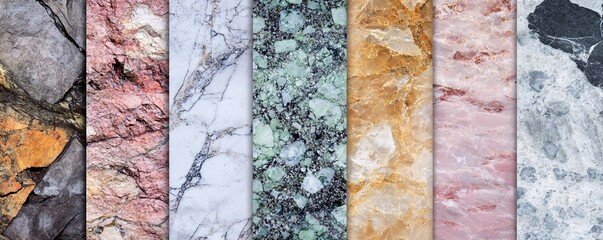 Poster - Colorful marble and stone textures creating a luxurious background