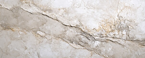 Poster - Light beige marble stone texture with brown veins and cracks