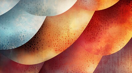 Poster - abstract background showing overlapping textured shapes creating a colorful design