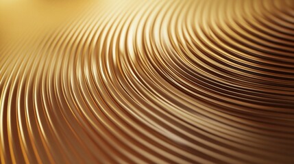 Aufkleber - Golden wavy texture creating concentric circles with metallic shine