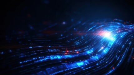Poster - Futuristic Abstract Technology Background Featuring Illuminated Lines and Dots Creating a Dynamic and Engaging Visual Scene