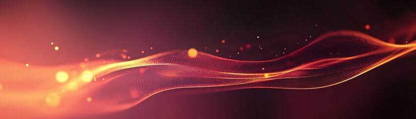 Aufkleber - Abstract red and orange particles flowing on dark background