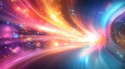 Poster - Light speed travel through space and time wormhole tunnel