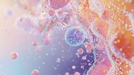 Poster - Colorful Abstract Background with Bubbles and Fluid Shapes, Ideal for Modern Designs and Creative Projects