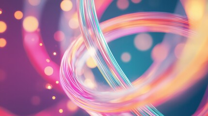 Poster - Colorful Abstract Swirls of Light with Bokeh Effect in a Dreamy Background