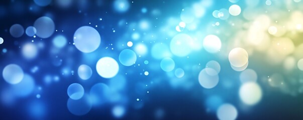 Poster - Abstract blue and yellow bokeh lights background creating festive atmosphere