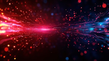 Poster - Vibrant Abstract Background Featuring Glowing Lines and Multicolored Lights Creating a Dynamic and Energetic Atmosphere
