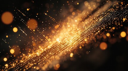 Aufkleber - Captivating Glimmering Stars and Dust with Luminous Golden Light in a Dark Background