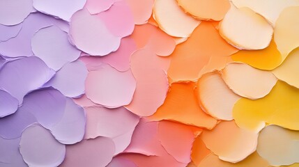 Poster - Vibrant and Colorful Layers of Soft Paint Textures in Orange, Pink, and Purple Tones for Creative Backgrounds
