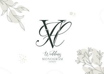 Wall Mural - HV and VH wedding initial monogram logo