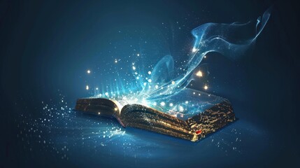 Poster - Magic Book with Glowing Light