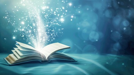 Poster - Magical Book with Glowing Light