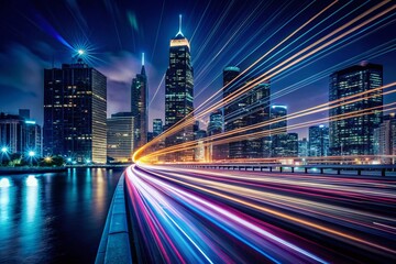 Poster - Flat Line Design Header: Abstract Long Exposure Startup Background