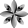© Malindu - Geometric optical illusion black and white flower on a white background. Vector illustration