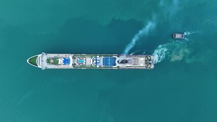 Wall Mural - cruise ship, cruise liners beautiful white cruise ship above luxury cruise in the ocean sea concept 