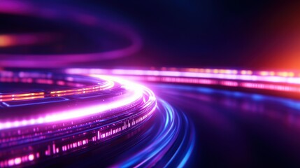 Poster - Vibrant Abstract Technology Background Featuring Multicolored Lights and Patterns Creating a Dynamic Futuristic Atmosphere