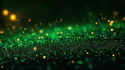 Poster - Vibrant Green Glitter Background with Sparkling Texture for Creative Designs and Artistic Projects Evoking a Festive Mood