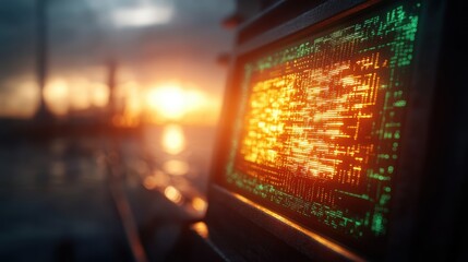 Fototapete - Vivid Computer Screen Displaying Bright Green and Yellow Colors Creating a Dynamic and Engaging Digital Environment