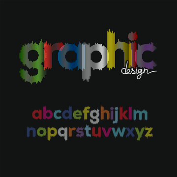 Multicolored Stripe Letters