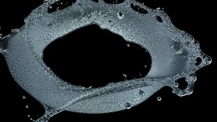 Poster - Water splashing in dynamic circular formation against a dark background showcasing fluid motion and beauty
