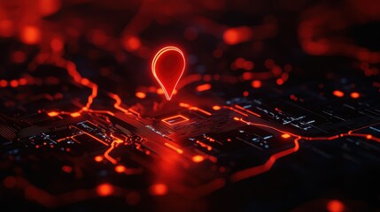Poster - Intricate Heart Shaped Circuit Design on a Detailed Circuit Board Symbolizing Technology Love and Innovation in Electronics