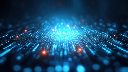 Poster - Futuristic Abstract Technology Background Featuring Glowing Blue and Red Lights Creating a Dynamic and Energetic Atmosphere