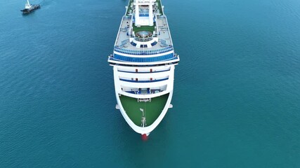 Wall Mural - cruise ship, cruise liners beautiful white cruise ship above luxury cruise in the ocean sea concept 