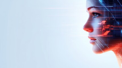 Poster - Futuristic Woman with Innovative Facial Features and Avant Garde Headpiece Reflecting Modern Style and Creative Vision