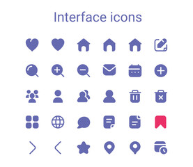Wall Mural - simple interface solid icons set. round mini glyph vector icons.