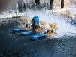 © Rara - aerator with blades in fish farming, selective focus