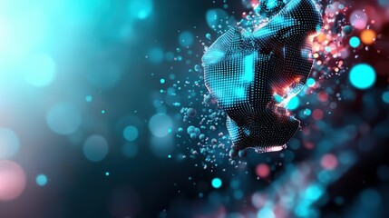 Poster - Vibrant Blue and Pink Abstract Background Featuring a Sphere Creating a Modern Artistic Atmosphere for Creative Designs