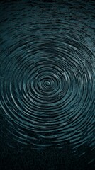 Poster - Concentric ripples expanding outwards on a dark water surface, created by falling rain droplets, forming a mesmerizing pattern of circular waves