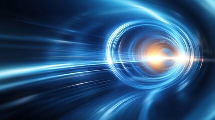 Poster - Mesmerizing Blue Vortex of Light Streaks Creating a Dynamic and Ethereal Visual Experience in a Mystical Cosmic Realm