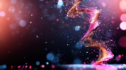 Poster - Intricate Abstract Background Featuring DNA Molecules in Dynamic Patterns Creating a Sense of Science and Innovation