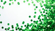 © MOTOKO Stock - Vibrant Green Confetti on White: Festive Celebration Image for Event Planning, Party Supplies, and Holiday Marketing