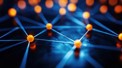 Poster - Vibrant Display of Orange Spheres Against a Deep Black Background Creating a Striking and Bold Visual Contrast
