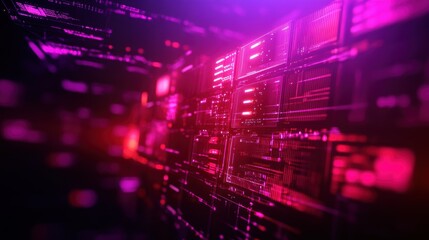 Poster - Dynamic Abstract Technology Background Featuring Glowing Lines and Dots Creating a Futuristic and Innovative Atmosphere