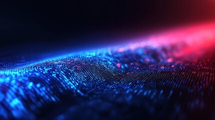 Poster - Intricate Fingerprint Illuminated by Striking Red and Blue Light Creating a Mysterious and Captivating Visual Experience
