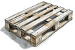 © MW - Pallet skid, sketch raster illustration capturing industrial efficiency with artistic precision.
