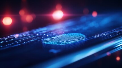 Poster - Intricate Fingerprint Imprinted on Modern Computer Keyboard Showcasing Technology and Human Interaction in Digital Age