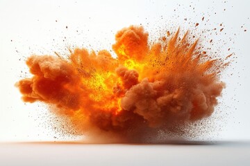 Wall Mural - spectacular high-speed photography of powerful explosion with dynamic fire, smoke and debris particl