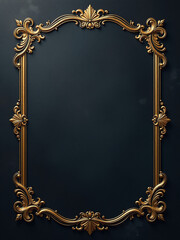 Poster - A Delicate Gold Ornament Frame Is Beautifully Contrasted Against A Dark Grunge Background In This Visually Striking Design Concept. 00002