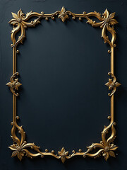 Poster - A Delicate Gold Ornament Frame Is Beautifully Contrasted Against A Dark Grunge Background In This Visually Striking Design Concept. 00001